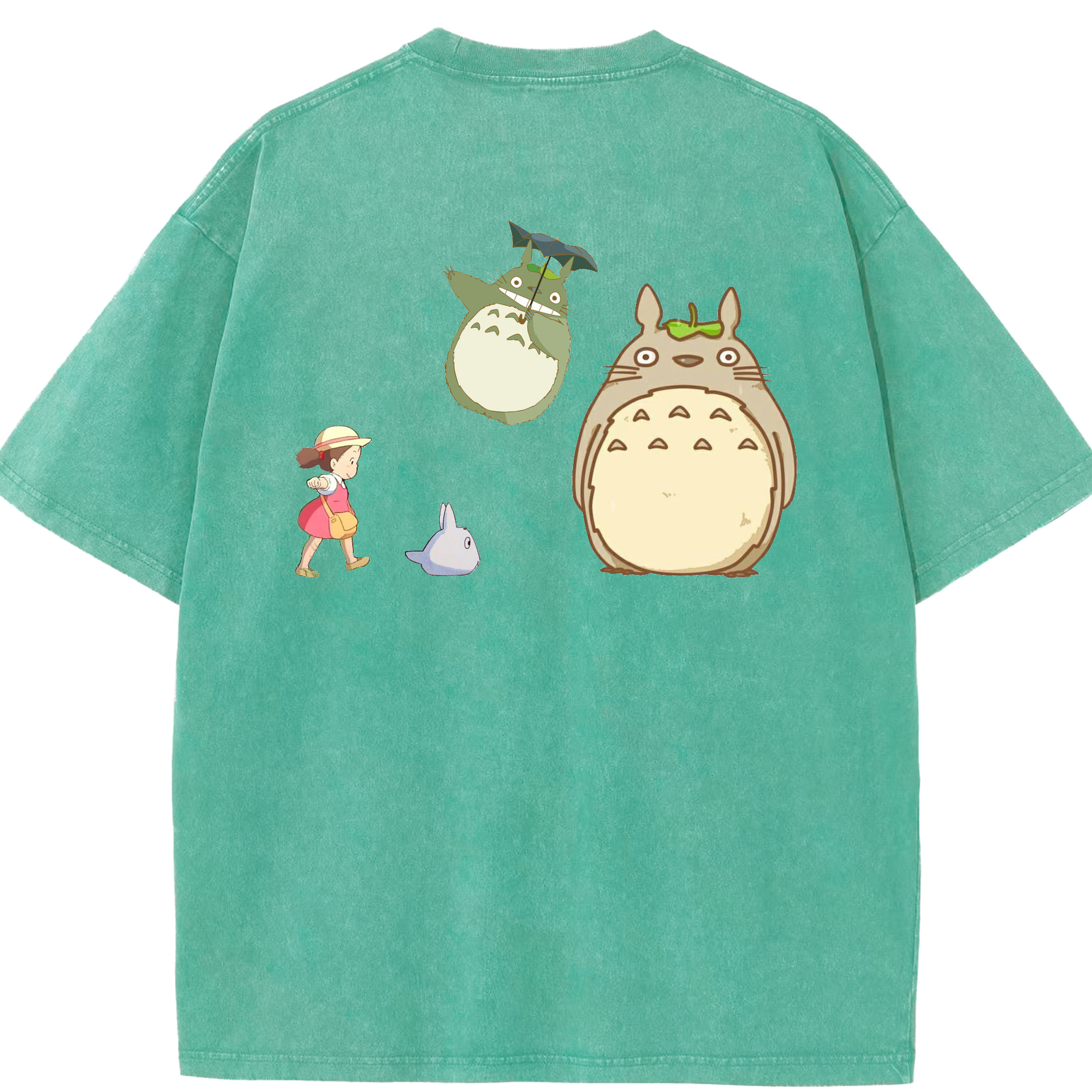 （画像用） となりのトトロ 草壁メイ 草壁サツキ My Neighbor Totoro Satsuki Kusakabe Mei Kusakabe 綿100% ヴィンテージ風 半袖Tシャツ（背面プリント）